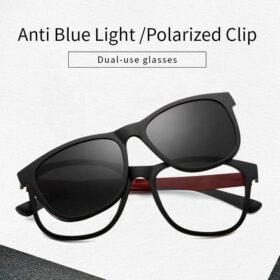 Glasses Set With Magnetic Clip on Sunglasses Polarized Anti Blue Light Glasses UV400 for Men Women