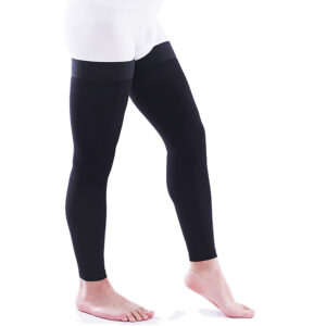 Men Thigh High Footless Compression Socks Black