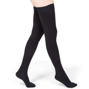 Women Thigh High Closed Toe Compression Socks Black