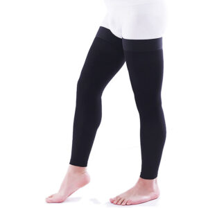 Men Thigh High Footless Compression Socks Black
