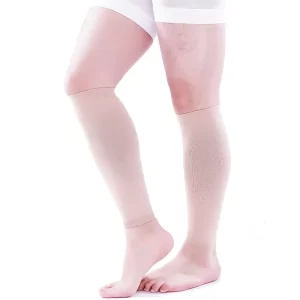 Men Calf Sleeve Compression Socks Beige
