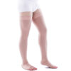 Men Thigh High Open Toe Compression Socks Beige