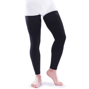 Men Thigh High Footless Compression Socks Black