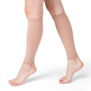 Women Calf Sleeve Compression Socks Beige